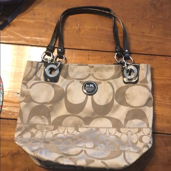 Coach Handbags - Brown & Beige Coach Bag